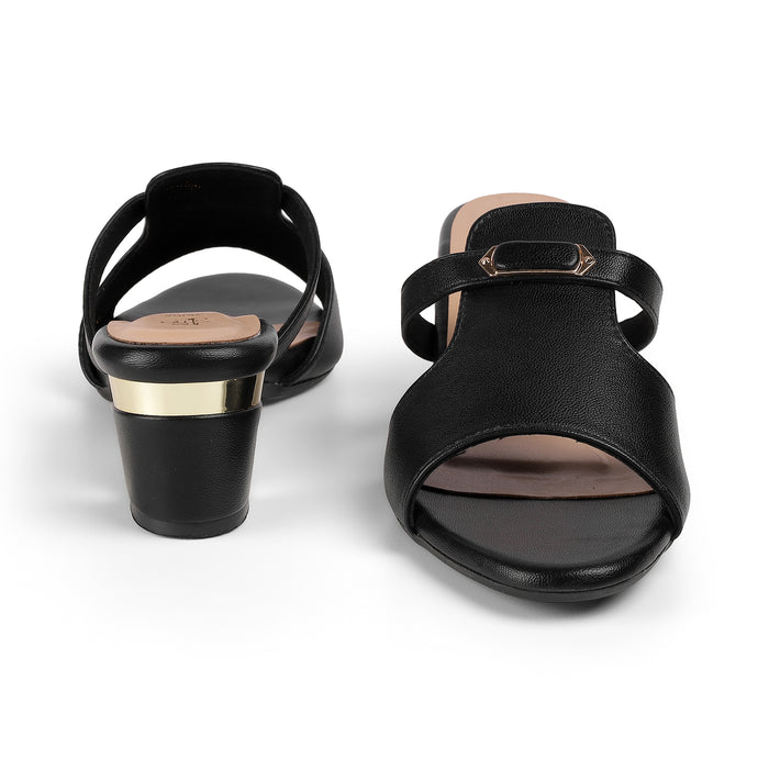 Tresmode | Fiso Black Women's Dress Block Heel Sandals