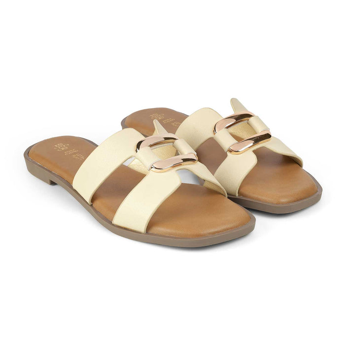 Tresmode Florun Cream Women's Dress Flats