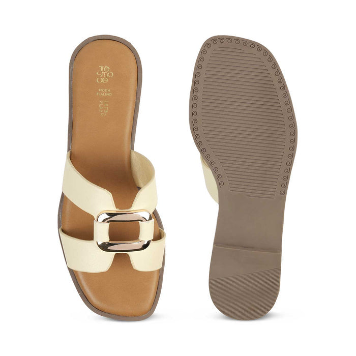 Tresmode Florun Cream Women's Dress Flats
