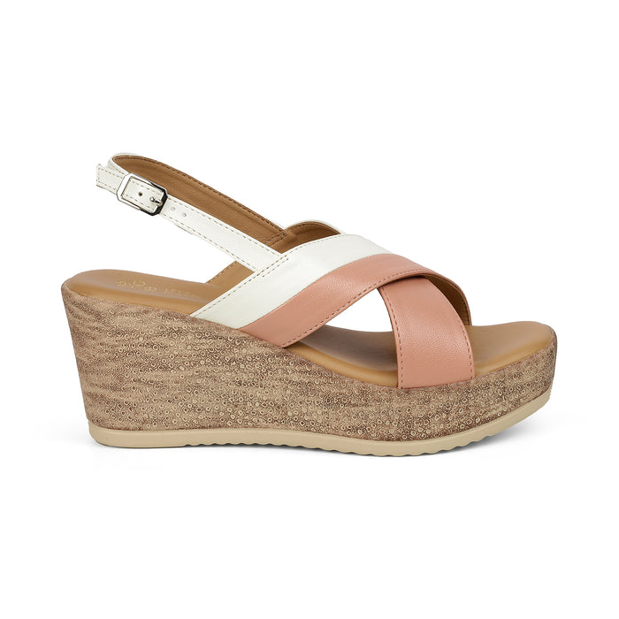 Tresmode Glam Pink Women's Dress Wedge Sandals