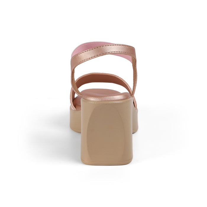 Tresmode Glit Champagne Women's Dress Wedge Sandals