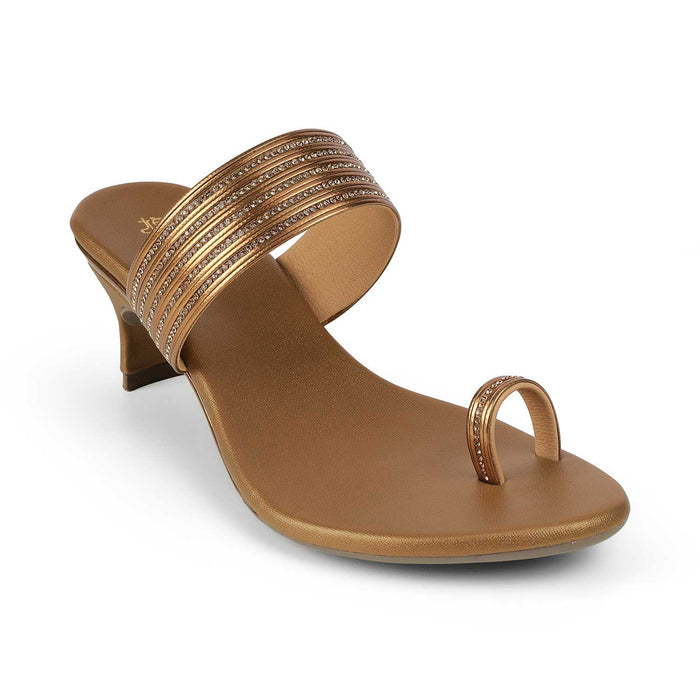 Tresmode Jer Bronze Women's Dress Heel Sandals