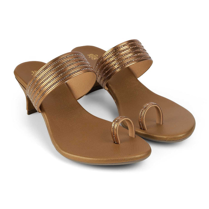 Tresmode Jer Bronze Women's Dress Heel Sandals