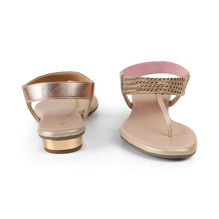 Tresmode Jewel Champagne Women's Dress Sandals