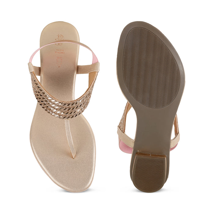Tresmode Jewel Champagne Women's Dress Sandals
