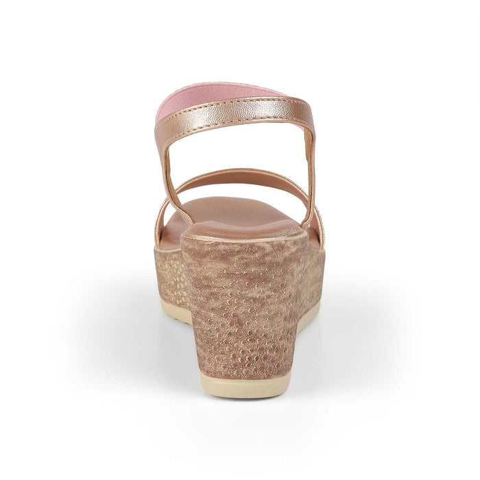 Tresmode Lucio Champagne Women's Dress Wedge Sandals