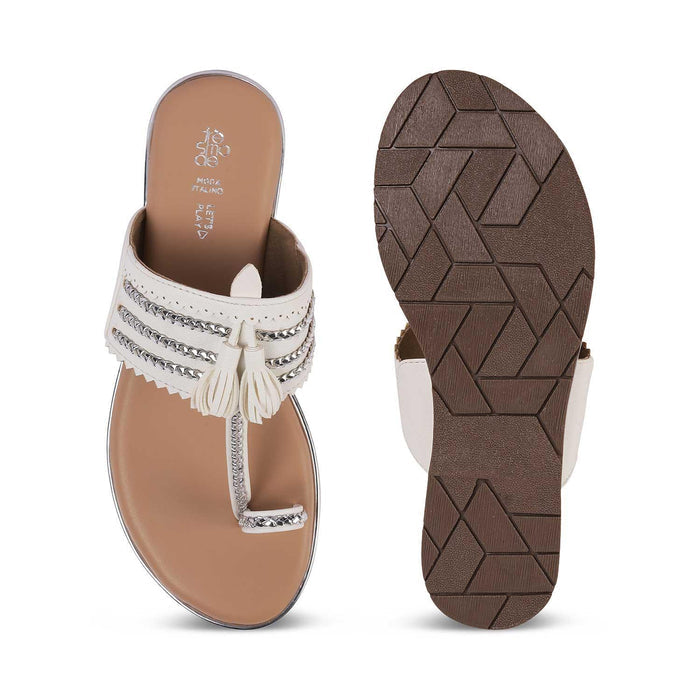 Mekol White Women's Go-to Festive Flats Tresmode