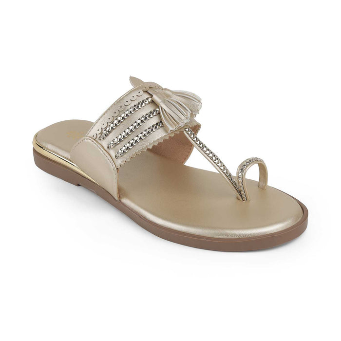 Tresmode Mirko Gold Women's Dress Flats