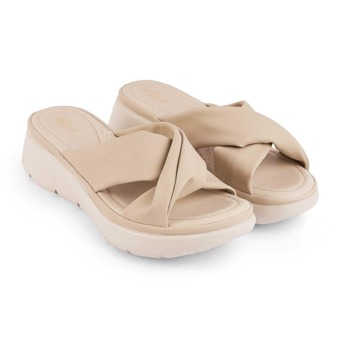 Nozis Beige Women's Vegan-Friendly Wedges Tresmode