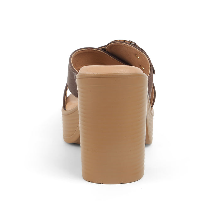 Tresmode NY Brown Women's Dress Block Heel Sandals