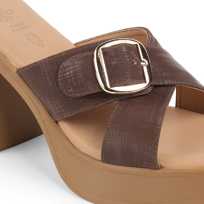 Tresmode NY Brown Women's Dress Block Heel Sandals