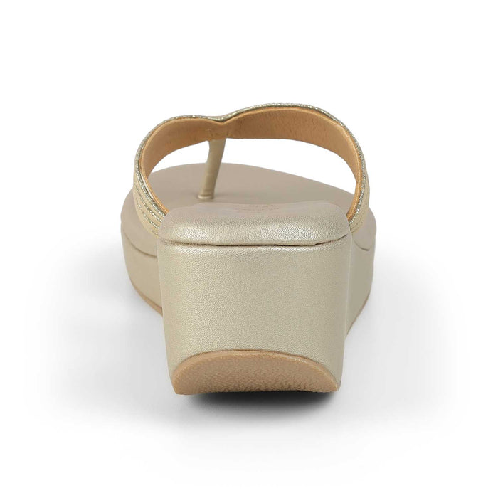 Tresmode Pary Beige Women's Dress Wedge Heel Sandals