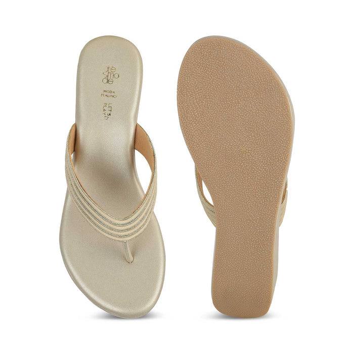 Tresmode Pary Beige Women's Dress Wedge Heel Sandals