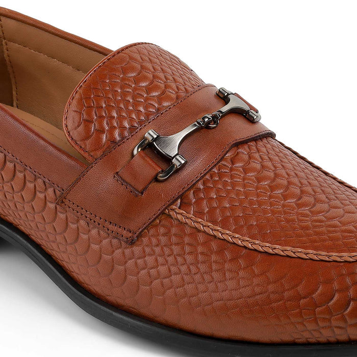 Tresmode Ramp Tan Men's Textured Leather Loafers