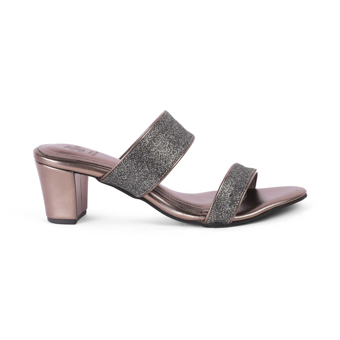Sheen Pewter Women's Block Heel Sandals Tresmode