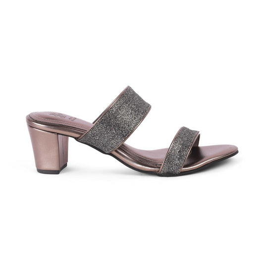 Sheen Pewter Women's Block Heel Sandals Tresmode