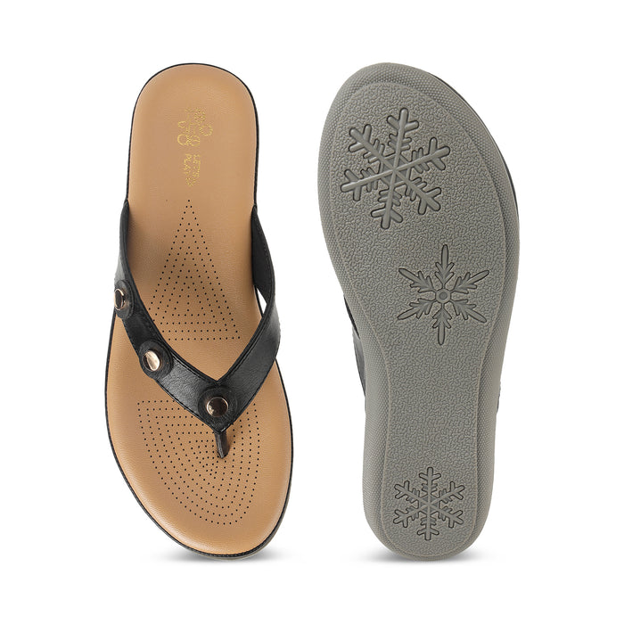 Tresmode Stu Black Women's Casual Platform Flats