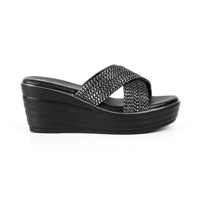 Tresmode Tulsa Black Women's Dress Wedge Sandals