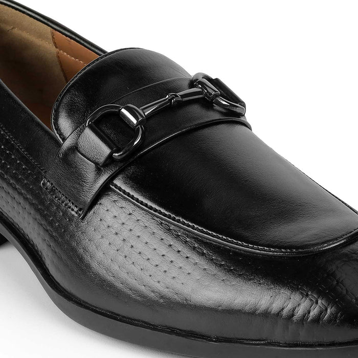 Tresmode Xavier Black Men's Leather Loafers