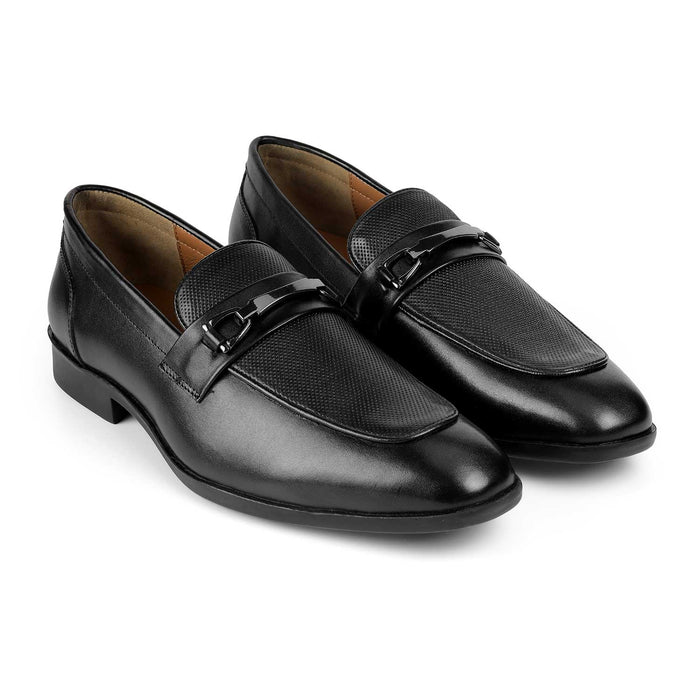 Tresmode Zoro Black Men's Leather Loafers