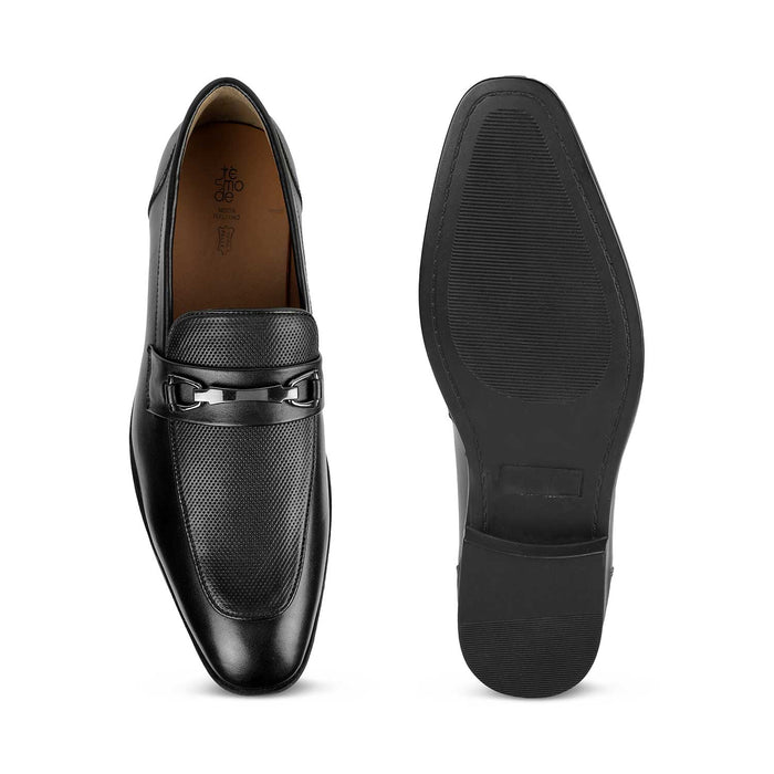 Tresmode Zoro Black Men's Leather Loafers