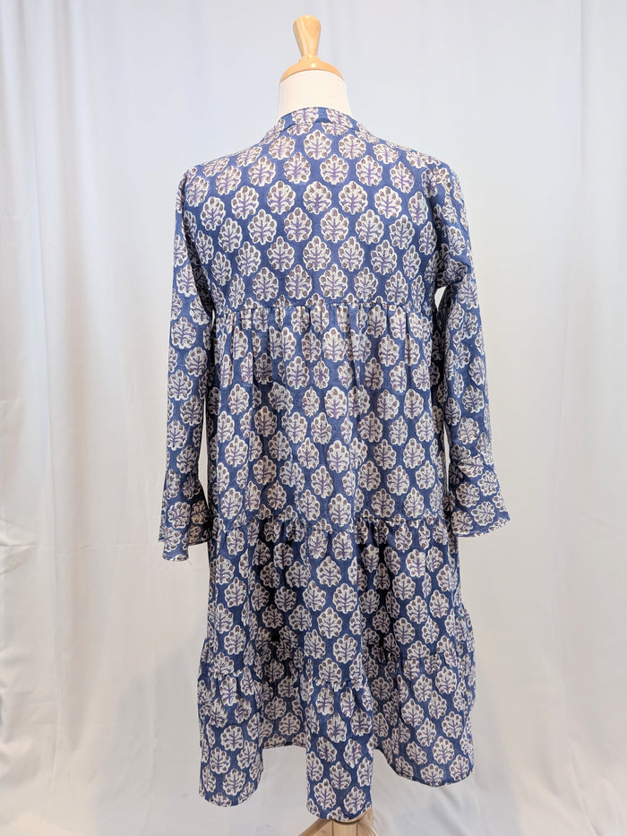 Twinflower Sofia Cotton Swing Dress in Navy Repeat - Precious Sparkle
