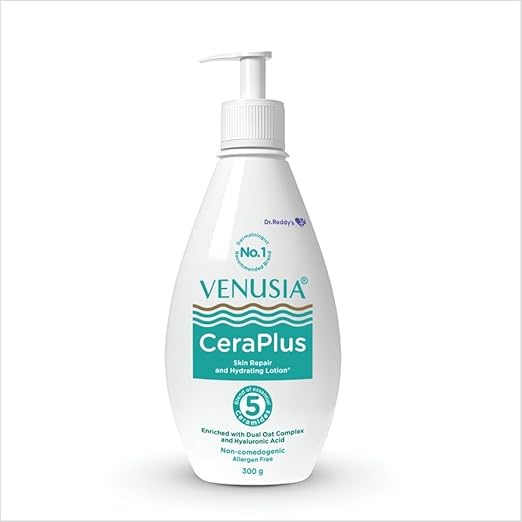 Venusia Ceraplus Lotion for Dry Skin   5 Essential Ceramides for Deep moisturization    barrier repair I With Oat oil    oat extract Hyaluronic Acid I Fragrance free body lotion I300gm