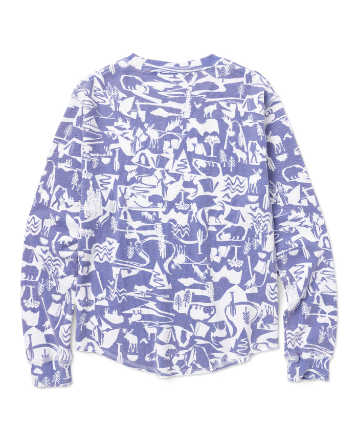 Shop Women's Park Shadows Waffle Long Sleeve Tee Inspired by National Parks | blue