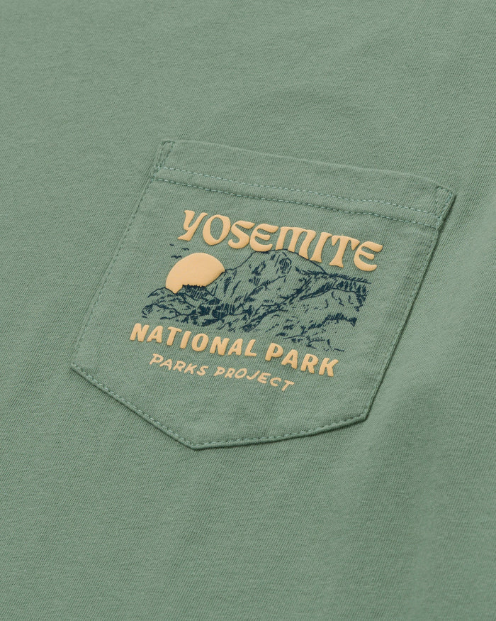 Shop Yosemite Puff Print Pocket Tee Inspired by Yosemite National Park | dusty-sage