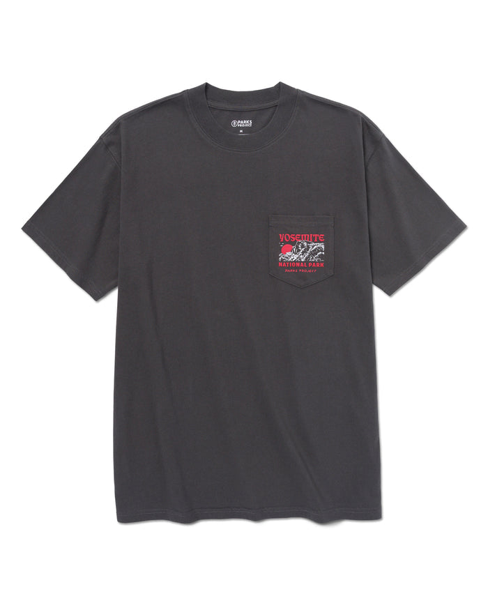 Shop Yosemite Puff Print Pocket Tee Inspired by Yosemite National Park | vintage-black