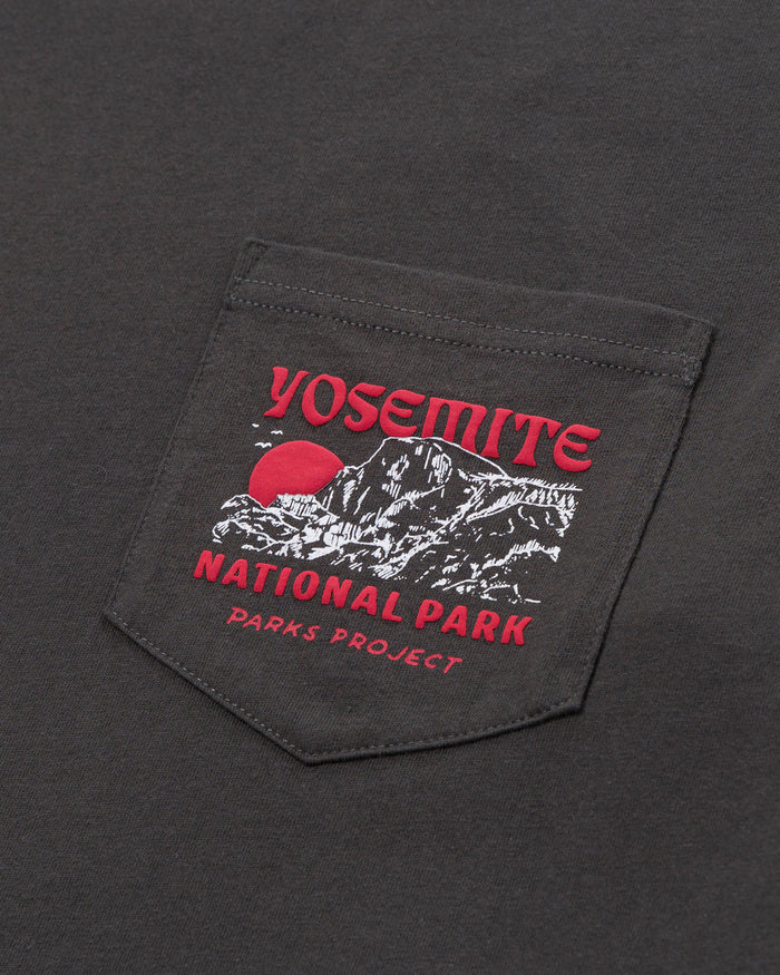 Shop Yosemite Puff Print Pocket Tee Inspired by Yosemite National Park | vintage-black