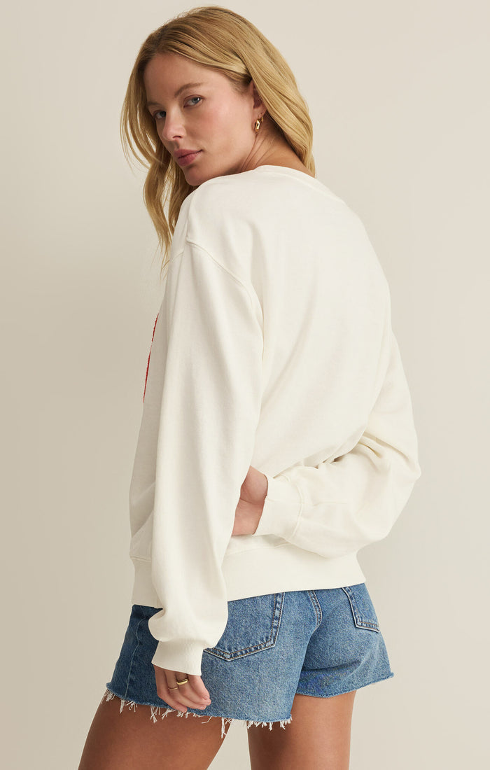 Z Supply USA Boyfriend Sweatshirt – Sea Salt