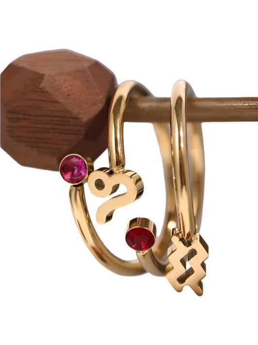 Zodiac Sign Stainless Steel Ring