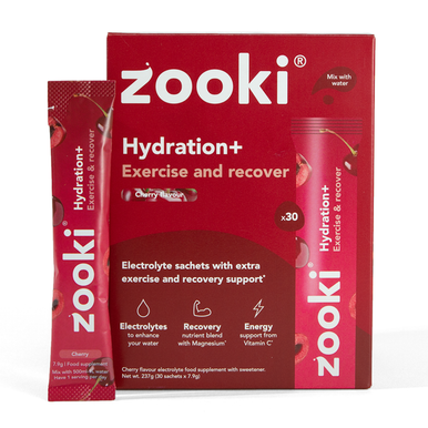 Zooki Hydration+ Exercise & Recover Cherry Flavour 7.9g 30 Sachets